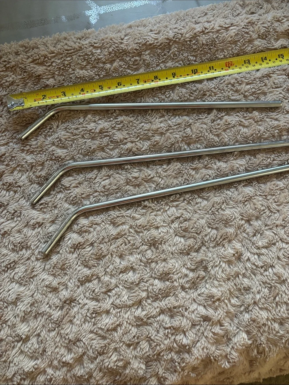 Stainless Steel Reusable Bent Drinking Straws - Silver (3 Pack)